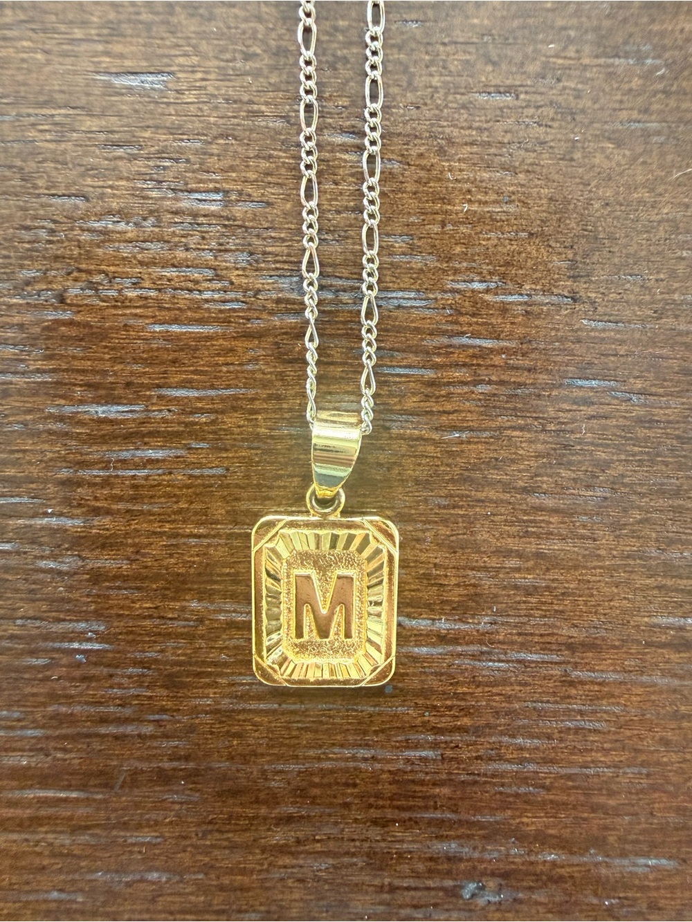 BRACHA Gold Initial M Pendant Necklace Adjustable Chain